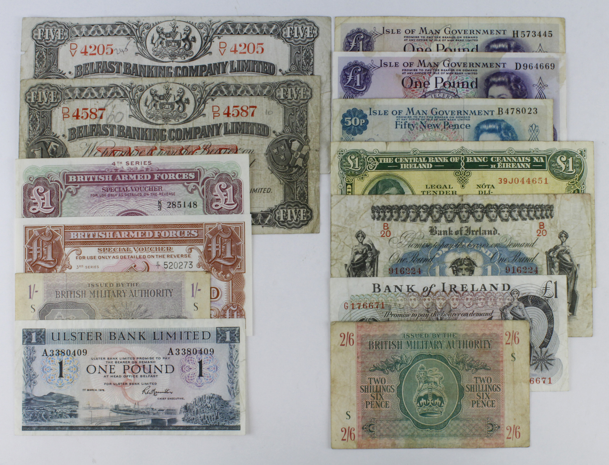 British Isles (13), Ireland Republic 1 Pound Lady Lavery dated 1971, Northern Ireland Bank of
