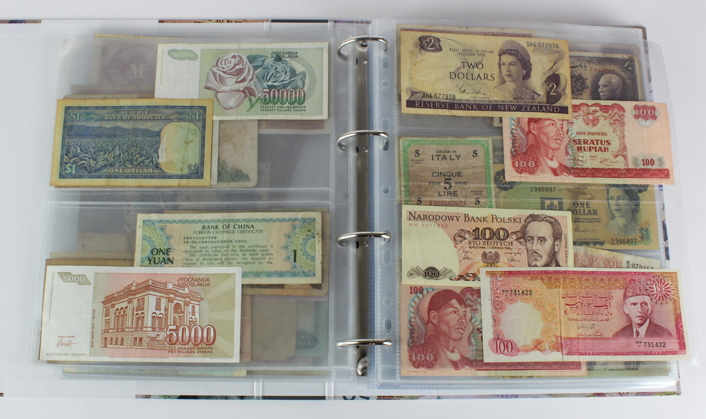 World (250), an album of mixed world notes to include Malta 10 Shillings 1968, Afghanistan 2 - Image 10 of 62