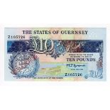 Guernsey 10 Pounds issued 1991 - 1995, REPLACEMENT note 'Z' prefix, serial Z105726 (TBB B159az,