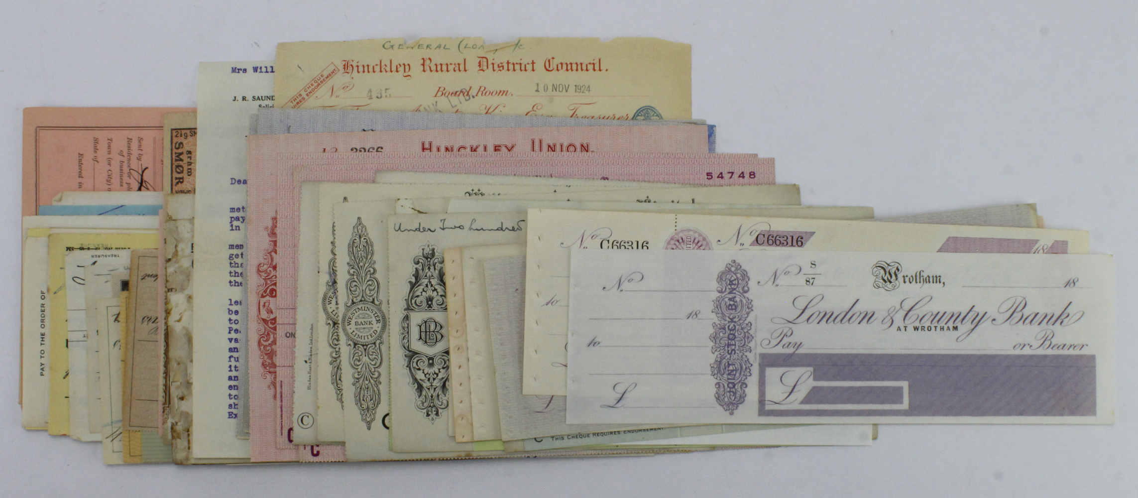 Cheques and Ephemera (80+) a group of cheques from the USA, GB, India and more, some unissued with