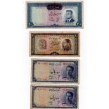 Iran (6), 5 Rials 1938, 5 Rials 1944, 10 Rials 1948 (2), 20 Rials 1954, 200 Rials 1965, VG to Fine