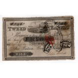 Tweed Bank, Berwick on Tweed 5 Pounds dated 1839, serial No. 2462 for Batson, Berry & Langhorn (