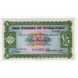 Guernsey 5 Pounds dated 1st December 1956, signed Guillemette, serial 1/P 1816 (TBB B149a,