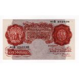 Beale 10 Shillings (B265) issued 1950, scarce LAST SERIES note, serial 45B 252636 (B265, Pick368b)