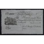 Jersey Bank 1 Pound for Le Bailly & Deslandes dated 182x, without signatures or number, modern '