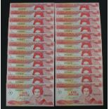 East Caribbean 1 Dollar (22) issued 1985 - 1988 Anguilla, overprint U in circle at left, in