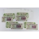 British Armed Forces (45), 3 sets of 11 notes with MATCHING HIGH serial numbers, serial numbers