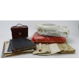 Box of mixed ephemera inc an early Scraps Album, royal memorabilia, few small London related Maps,