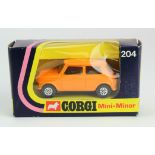 Corgi Toys, Whizzwheels, no. 204 'Mini Minor', orange, contained in original box