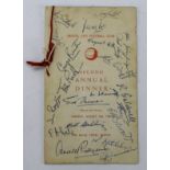 Football Menu - Bristol City FC Second Annual Dinner 14th August 1950, covered with signatures, back