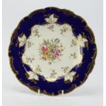 Mintons. Hand painted floral cabinet plate by B Smith. Designed with a central spray of roses and