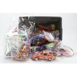 Diecast. A plastic crate of mostly diecast toys, including Corgi, Matchbox etc., plus a small