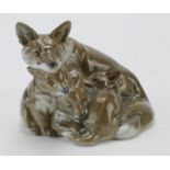Royal Copenhagen porcelain figure, depicting a fox & cubs, (no. 1788), makers marks to base,