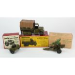 Britains. Three boxed Britains models, comprising no. 1433 'Army Covered Lorry Caterpillar Type',