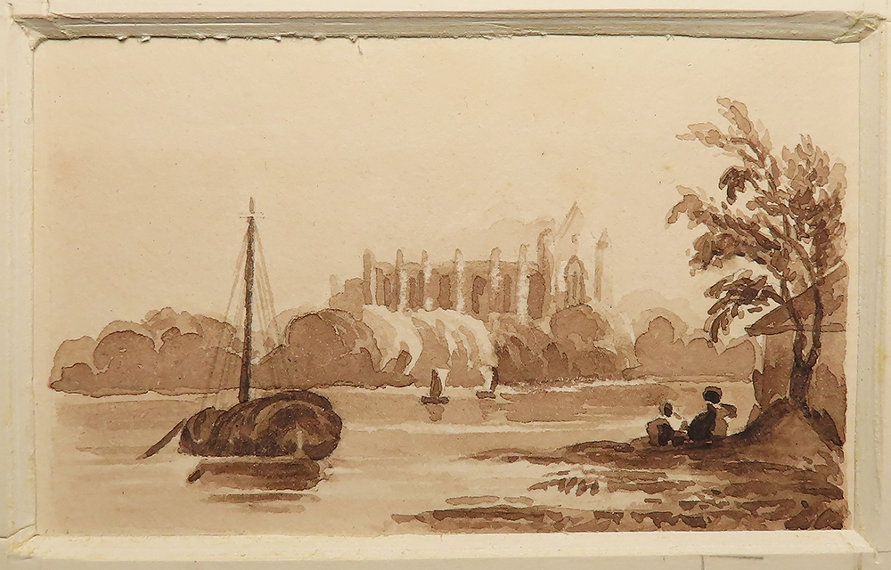Constable, John? (unverified) British 1776 - 1837. Preparatory sketch(?) in brown ink on paper. - Image 2 of 3