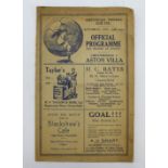Football Programme – Chesterfield v Aston Villa 13th Jan 1934 (F.A.Cup) a/f