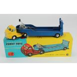 Corgi Major Toys, no. 1100 'Carrimore Low Loader' (yellow cab with blue back), contained in original