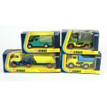 Corgi Toys. Four boxed Corgi Toys 'Unimog 406 (no. 406); Unimog Tipper (no. 409); Land Rover (no.