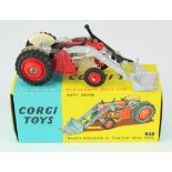 Corgi Toys, no. 57 'Massey Ferguson 65 Tractor with Fork' (red & white), contained in original box