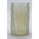 Lalique. A Rene Lalique vase, decorated with leaves & berries, makers mark to side, small chip to
