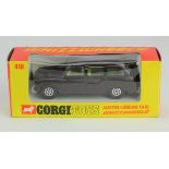 Corgi Toys, Whizzwheels, no. 418 'Austin London Taxi', maroon with lime green interior, contained