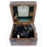 Henry Hughes & Son small sextant (no. 35038, certificate dated 1943), total width 18.5cm approx.,
