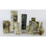 Carn Pottery. A group of seven Cornish Carn Pottery vases, height 21cm approx.