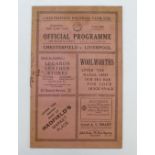 Football Programme – Chesterfield v Liverpool 23rd Jan 1932 (F.A.Cup 4th Round) a/f