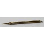 9ct Gold propelling pencil, hallmarks rubbed, total weight 23g approx.