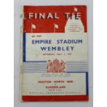 Football programme - Preston North End v Sunderland 1st May 1937 FA Cup Final at Wembley (cover