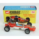 Corgi Toys, no. 158 'Lotus Climax F1 Driver Controlled Steering', contained in original box