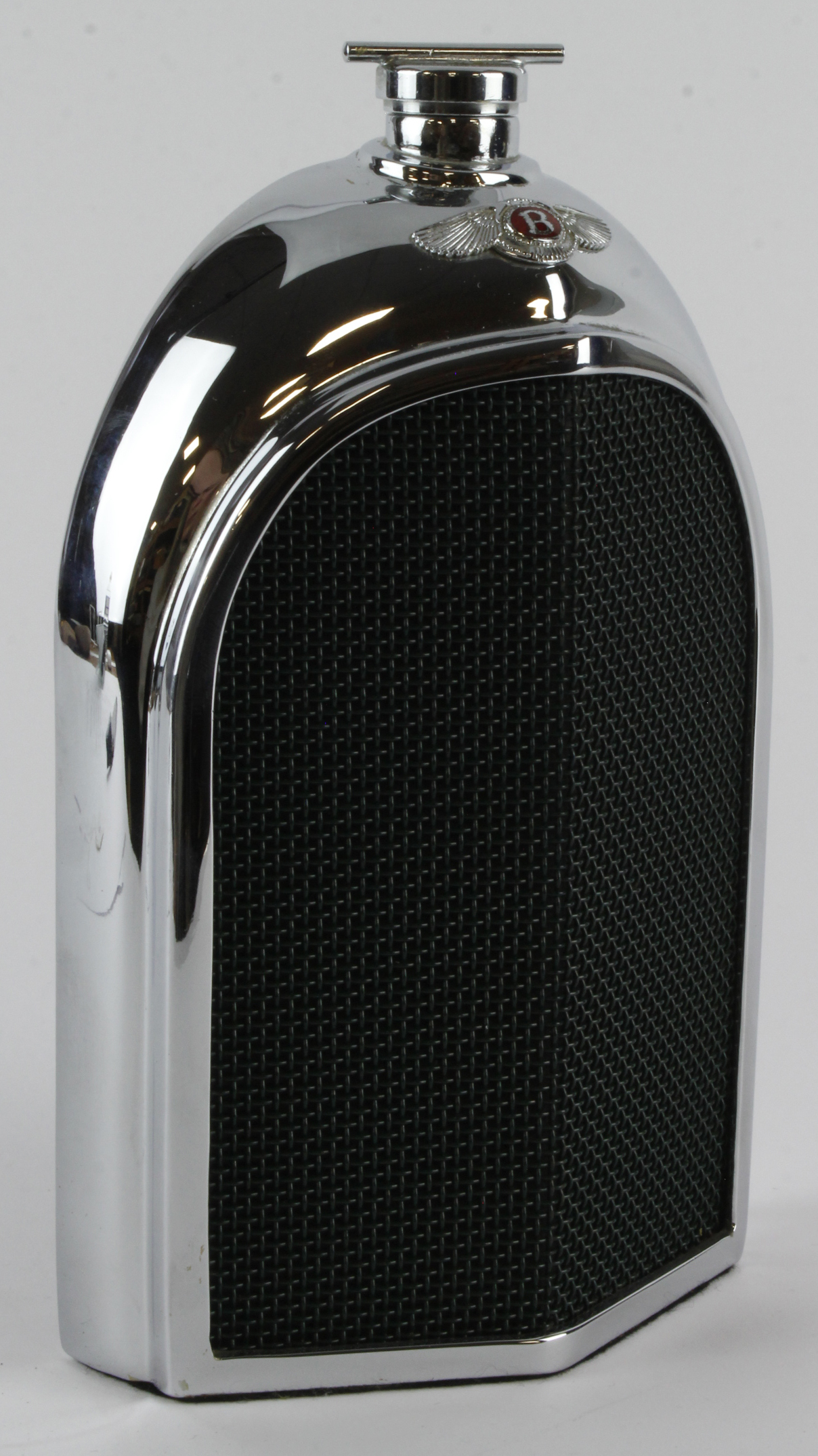 Ruddspeed. A Ruddspeed Ltd chrome car radiator grill decanter 'Bentley', makers stamp to reverse,