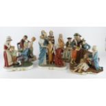 CapodiMonte. A set of eight figural displays from the Capodimonte History of Medicine collection,