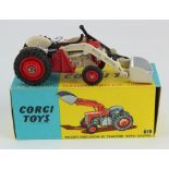 Corgi Toys, no. 53 'Massey Ferguson 65 Tractor with Shovel' (red & white), contained in original