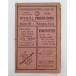 Football Programme – Chesterfield v Nottingham Forest 9th Jan 1932 (F.A.Cup 3rd Round) a/f