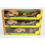 Corgi Toys. Three boxed Corgi Toys 'Quad Tractor, Ammunition Trailer and Field Gun (no. 909)'