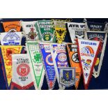 Football pennants, Scottish Clubs, a collection of 17 different pennants, 1970's/80's, various Clubs