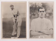 Cigarette cards, Phillips, Cricketers (Premium size), two cards, 34c Parkin & 123c M.N. Kenyon, both