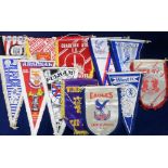 Football pennants, London, a collection of 13 different pennants, 1970's/80's, various Clubs,