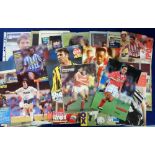 Football autographs, a collection of 80+ signed magazine extract pictures, mostly colour, various