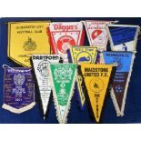Football pennants, Non League Clubs a collection of 10 different pennants, 1970's/80's, various