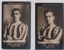 Cigarette cards, John Sinclair, Football Favourites, Newcastle U. F.C., two type cards, no 67 W.