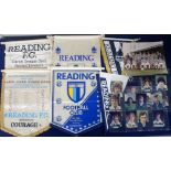 Football, Reading FC, selection, 6 pennants, a colour teamgroup photograph 10" x 8" (creased) & 15