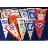 Football pennants, Southern & SW England,, a collection of 11 different pennants, 1970's/80's,