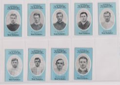 Cigarette cards, Cope's, Noted Footballers, (Clips 500 subjects), 9 cards, Liverpool nos 10, 11, 12,