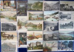 Postcards, Foreign, a better Swiss selection of approx. 76 cards inc. Gruss Aus style, good chromo