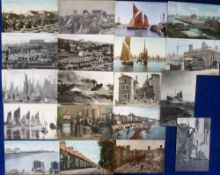 Postcards, Suffolk, Lowestoft,19 cards, RP's & printed inc. Bombardment (2), Fishing boats,