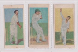 Trade cards, India, Kwality Ice Cream, Indian Cricket Series, three cards, nos 14, 15 & 16 (s few