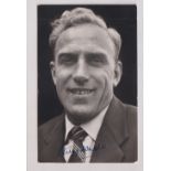 Trade card, News Chronicle, Billy Wright Card, postcard size single card issue with facsimile