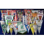 Football pennants, a collection of approx. 25 Foreign pennants, various shapes & sizes, noted